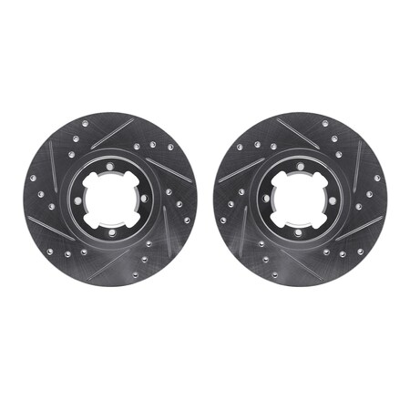 Dynamic Friction Co Rotors-Drilled and Slotted-SilverZinc Coated, 7002-13010 7002-13010